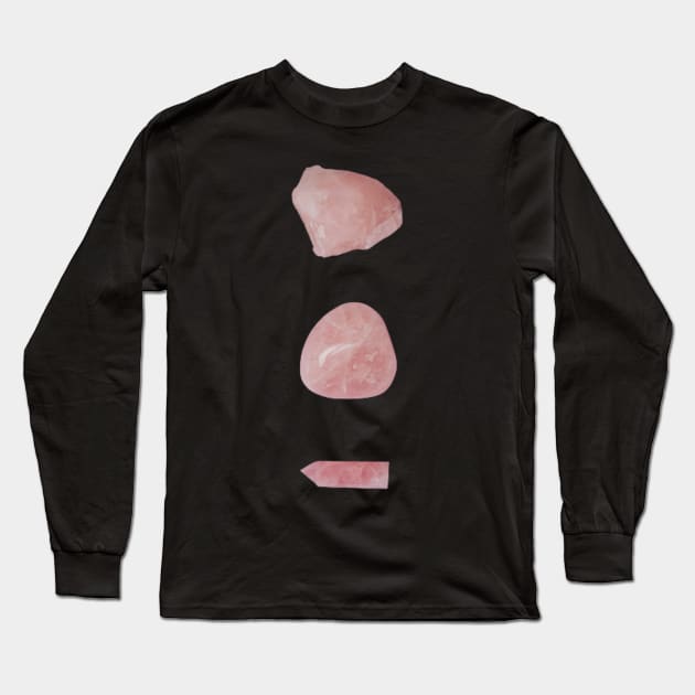 Rose quartz Long Sleeve T-Shirt by aestheticand